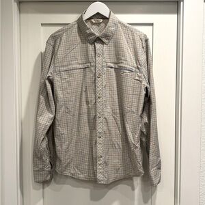 Simms Men’s Stone Cold Shirt Large Long Sleeve Sterling Plaid EUC